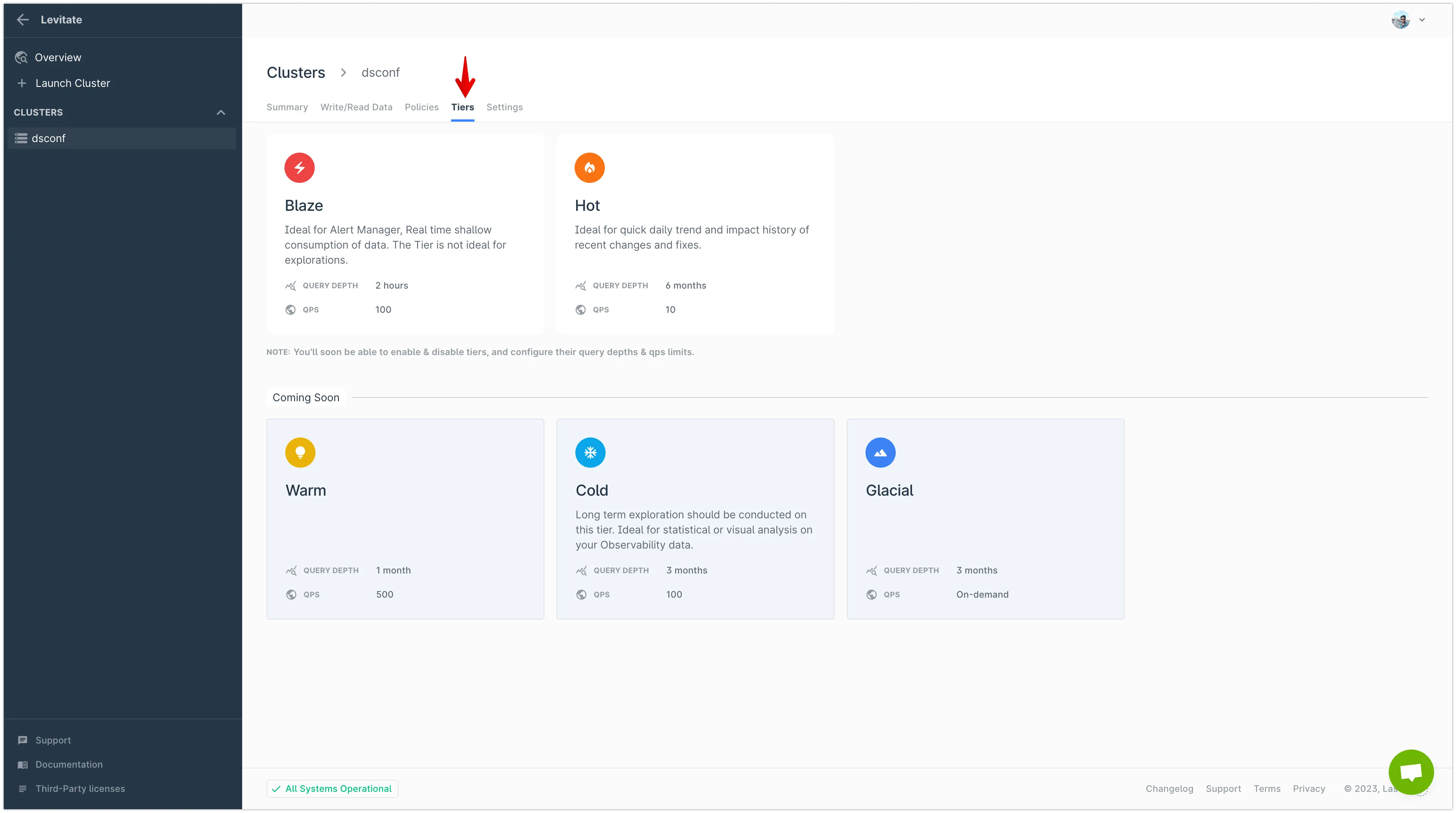 Last9 Cluster: Data Tiers