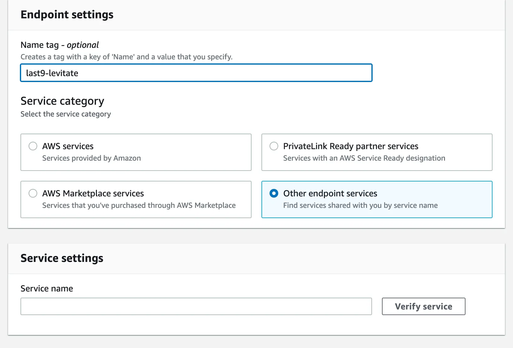 Add Endpoint Settings