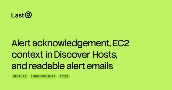 Alert acknowledgement, EC2 context in Discover Hosts, and readable alert emails
