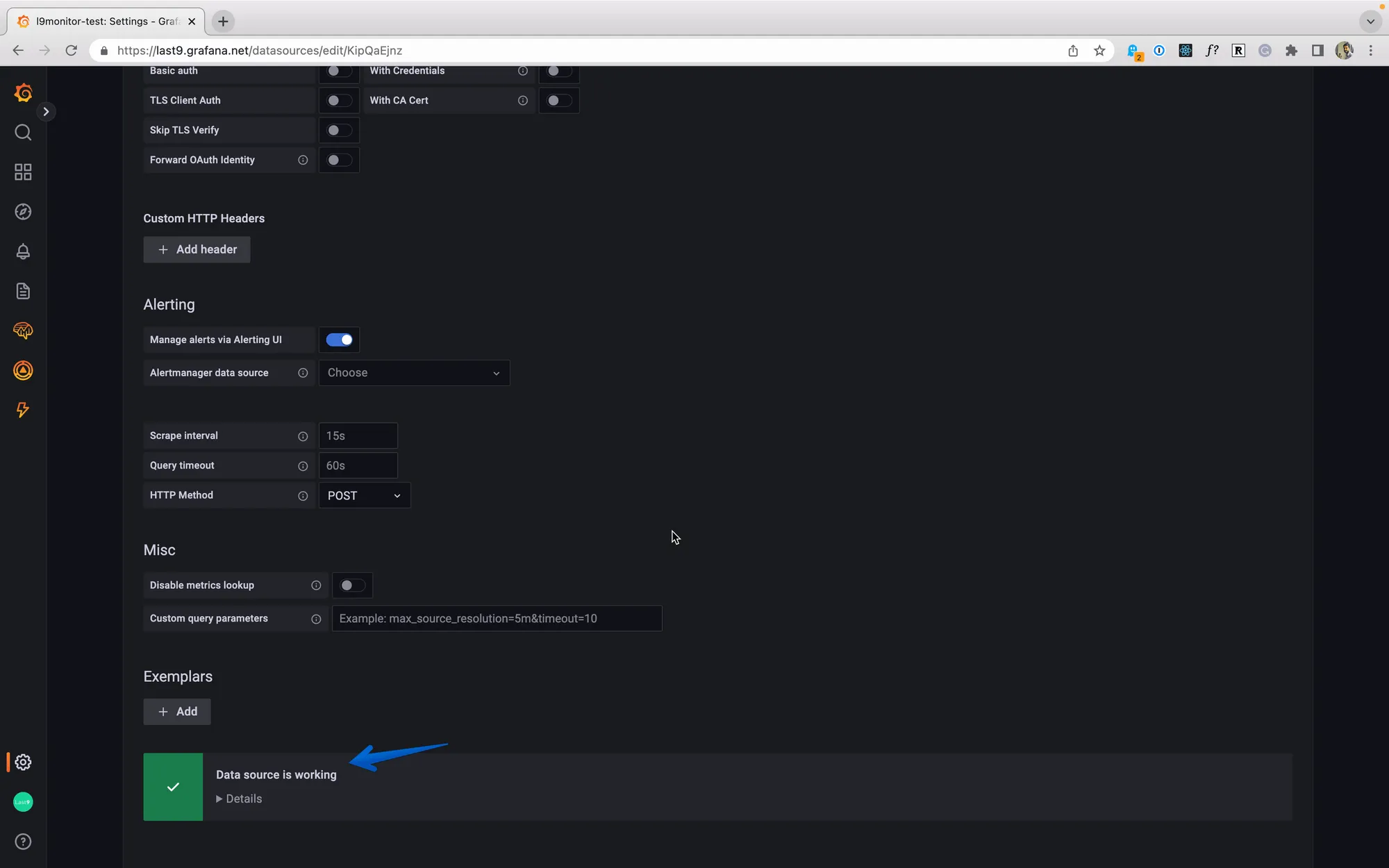 Last9 Cluster as Prometheus Compatible Data Source Status