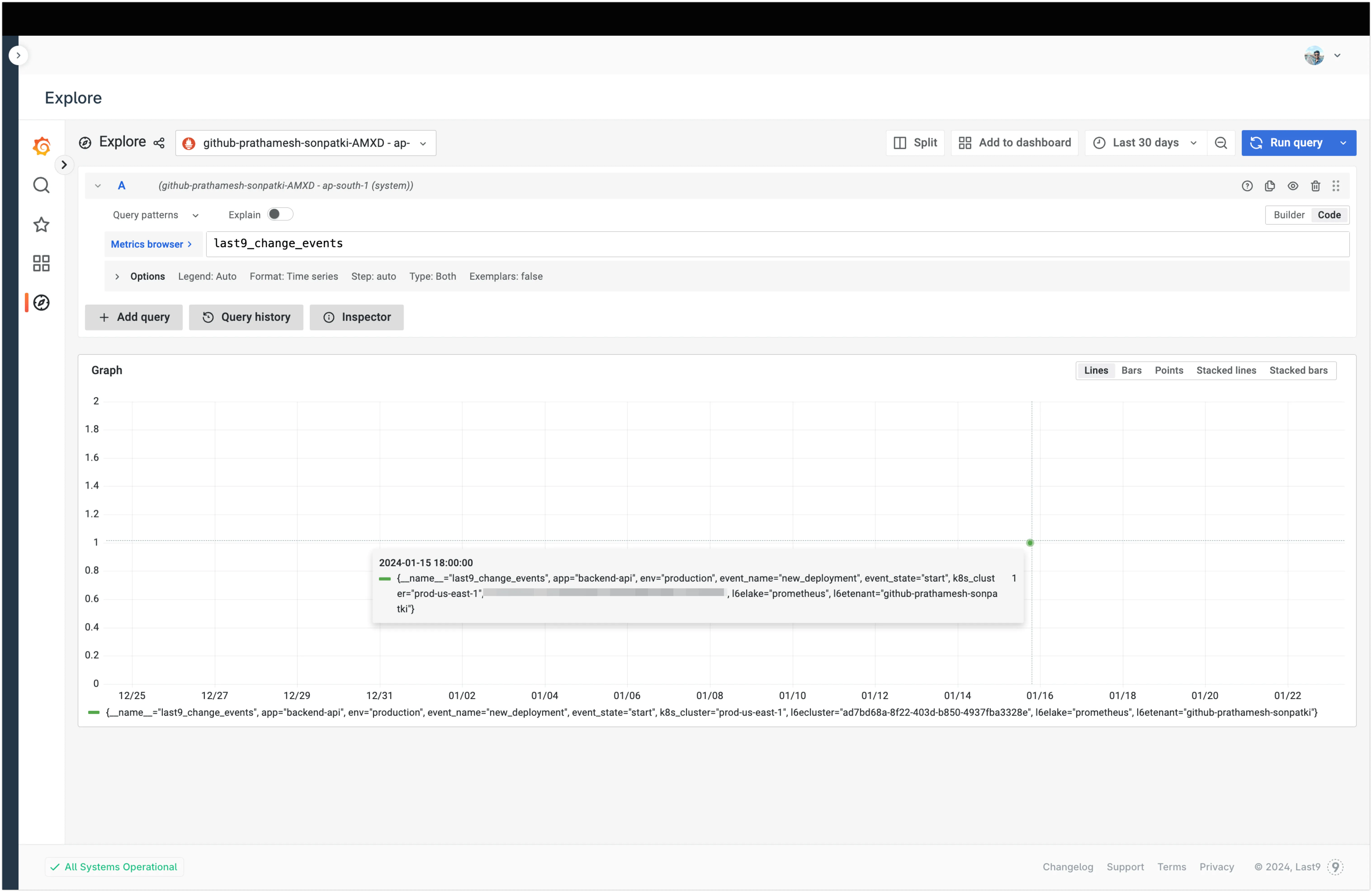 Change Events in Grafana