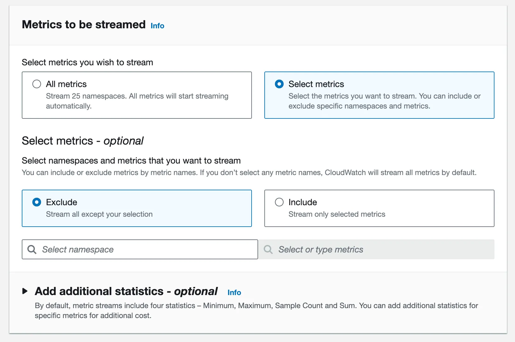 Select metrics