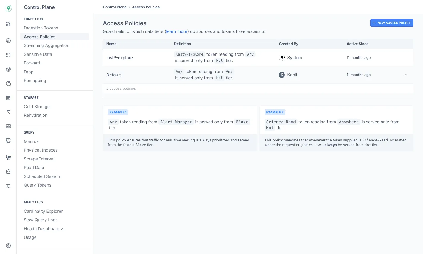 Control Plane — Access Policies