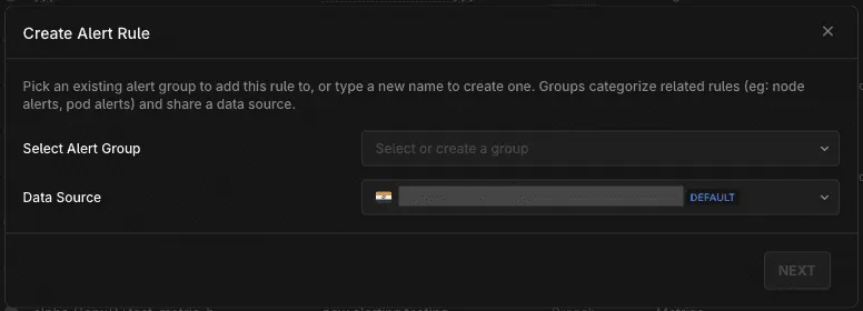 Select or create an Alert Group