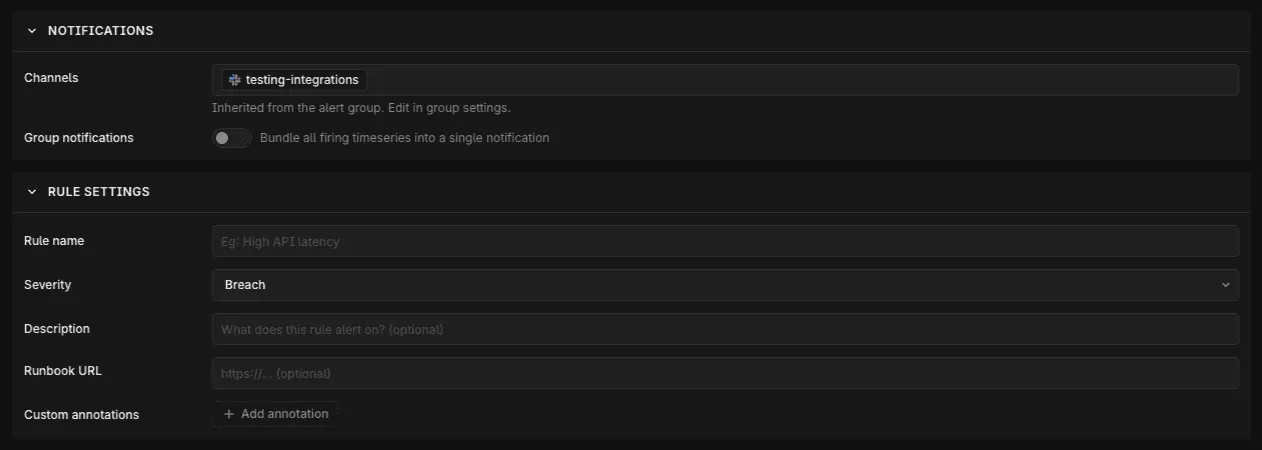 Notifications and Rule Settings