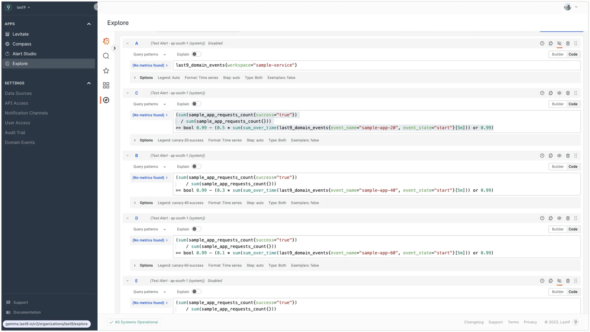 Change Events combined with other application metrics