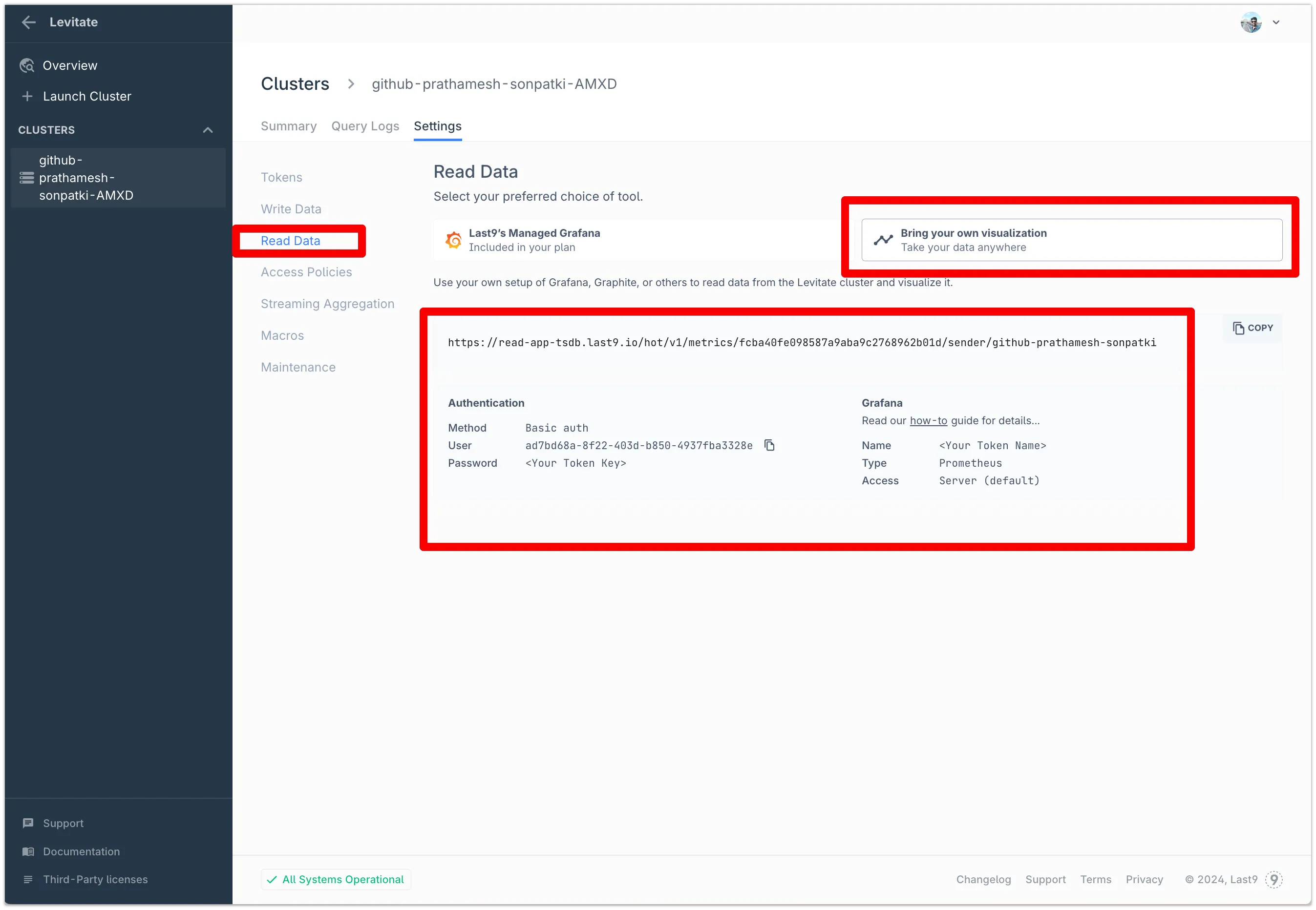 Last9 Read Data Settings