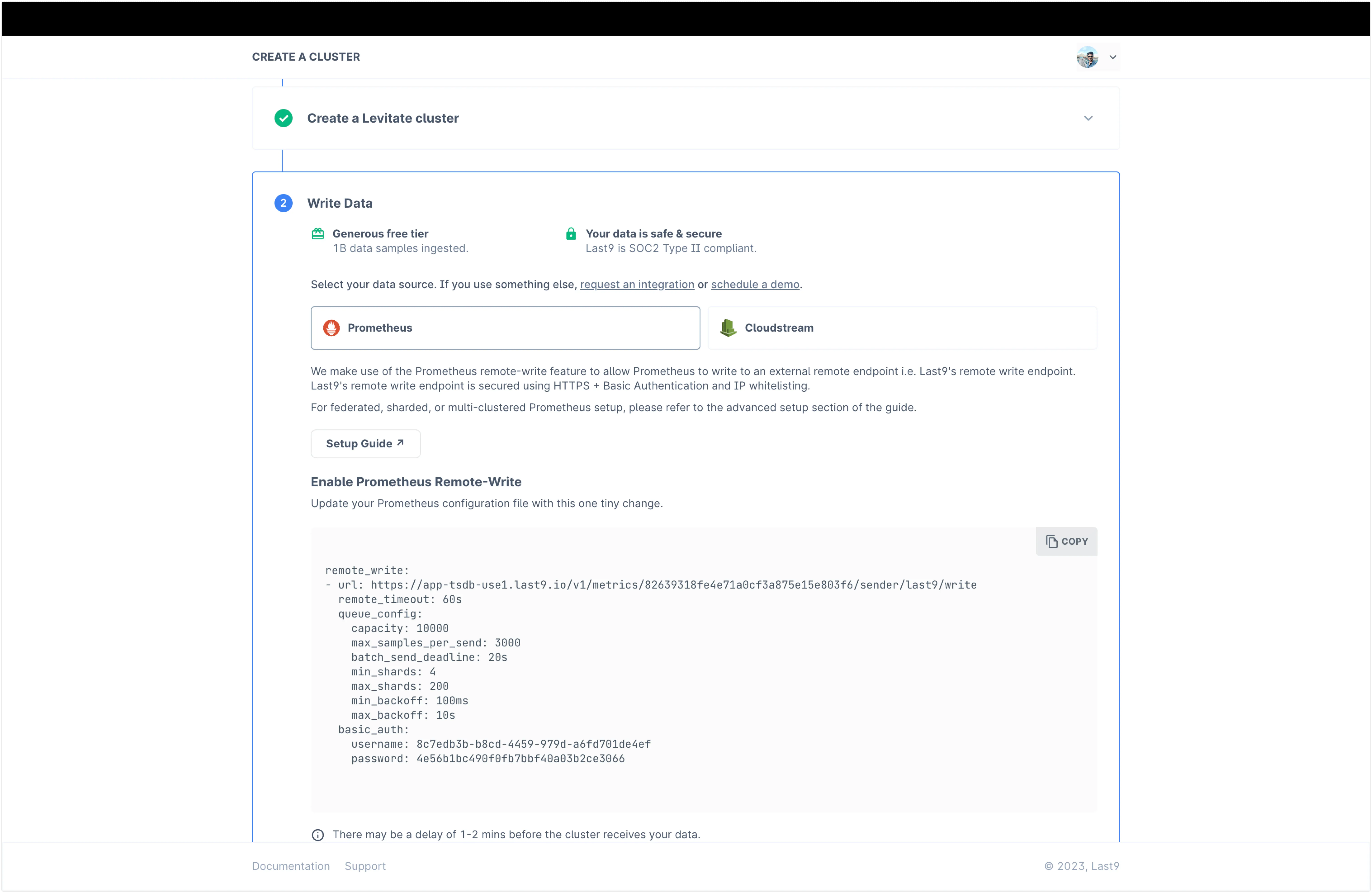 Last9 Cluster Remote Write Configuration