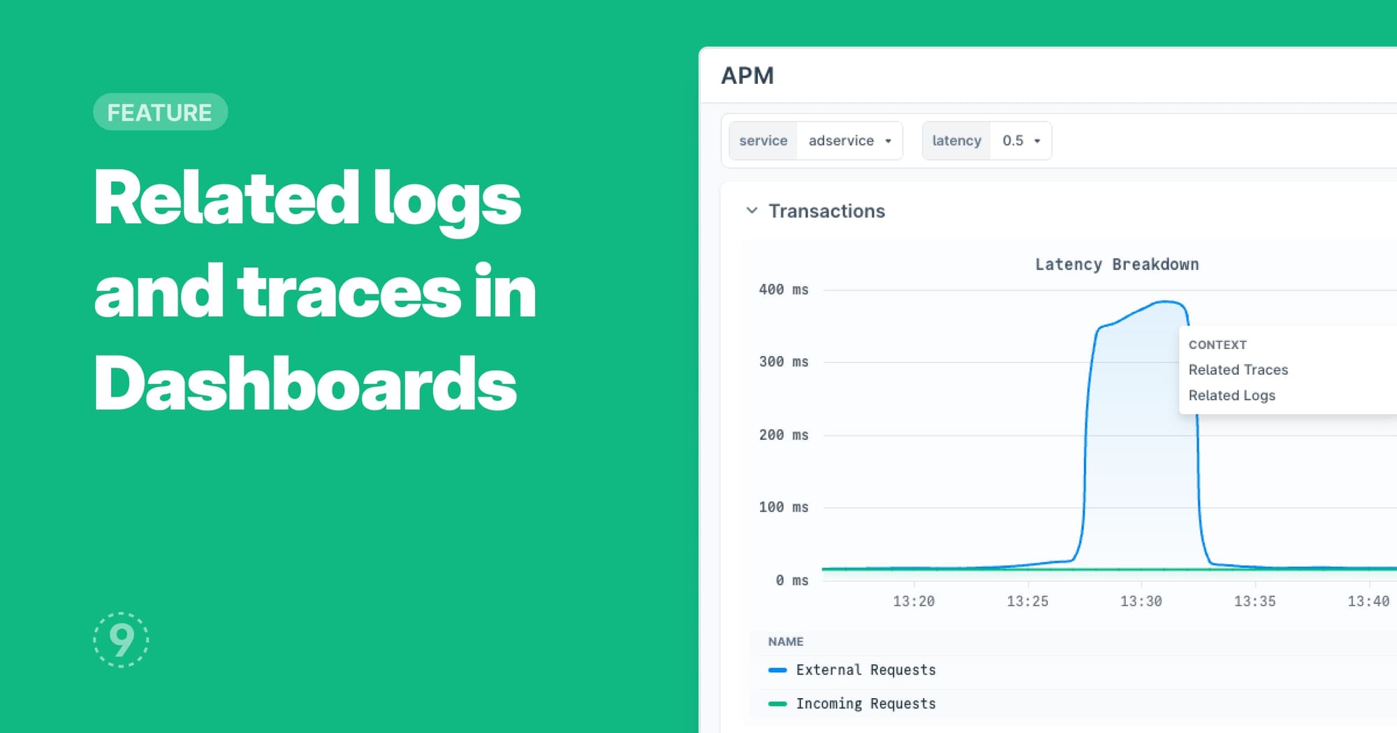 View related logs and traces from a Dashboard panel | Last9