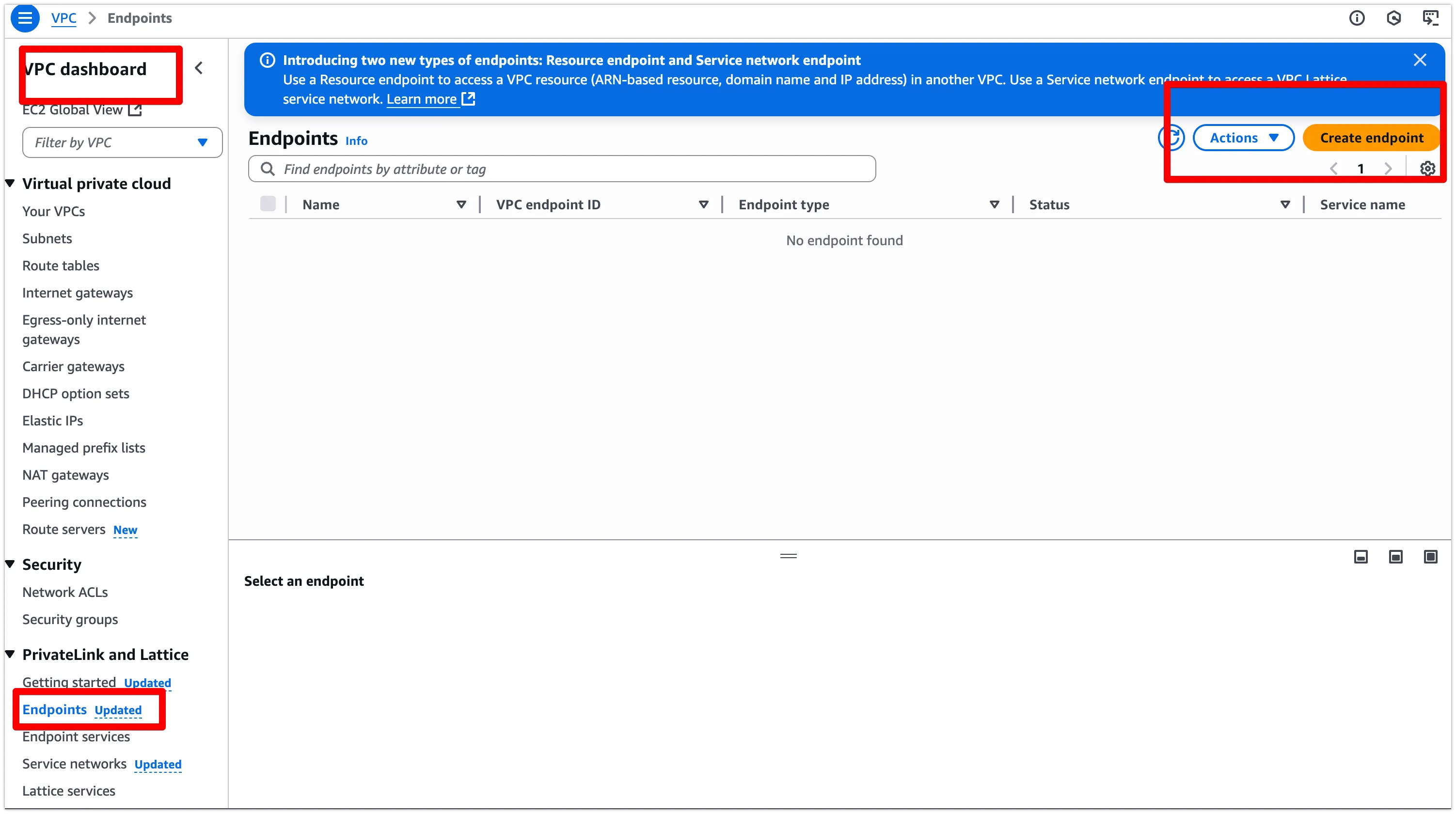 Create an endpoint in your VPC