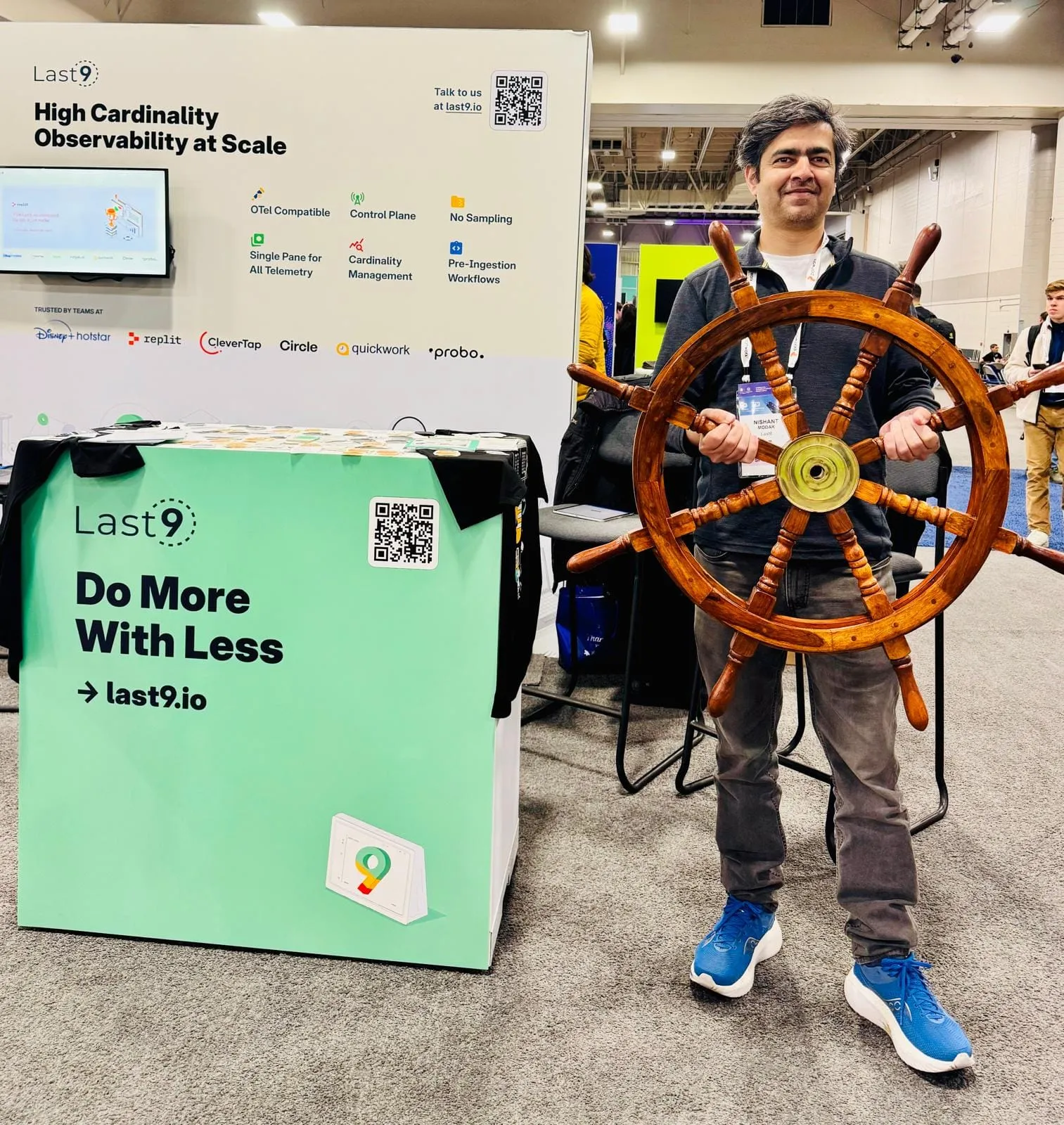 Last9 booth at Kubecon NA 2024